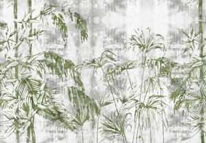 Foto tapeta - Biljke u betonskom zidu (147x102 cm)