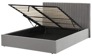 Zondo Bračni krevet 160 cm Vakarine (siva) (s podnicom i prostorom za odlaganje). 1076493