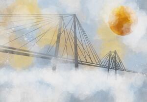 Foto tapeta - Šareni most, akvarel (147x102 cm)