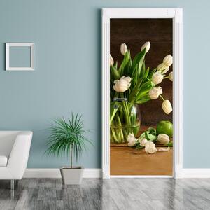 Foto tapeta za vrata - Tulipani u vazi (95x205cm)
