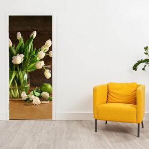 Foto tapeta za vrata - Tulipani u vazi (95x205cm)