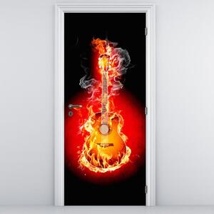 Foto tapeta za vrata - Vatrena gitara (95x205cm)