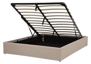 Zondo Bračni krevet 140 cm DIJON (s podnicom i prostorom za odlaganje) (bež). 1007230