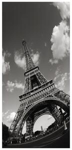Foto tapeta za vrata - Crno-bijeli Eiffelov toranj (95x205cm)