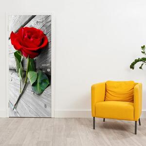 Foto tapeta za vrata - Crvena ruža (95x205cm)