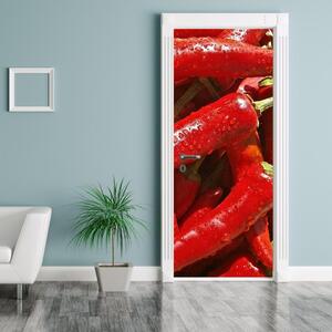 Foto tapeta za vrata - Crvene paprike (95x205cm)