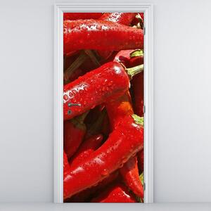 Foto tapeta za vrata - Crvene paprike (95x205cm)