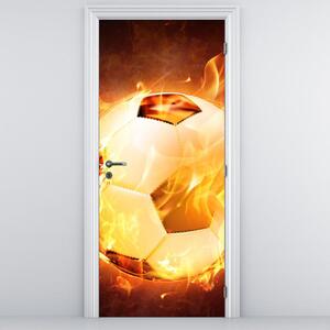 Foto tapeta za vrata - Goruća nogometna lopta (95x205cm)