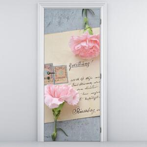 Foto tapeta za vrata - pismo i cvijet (95x205cm)