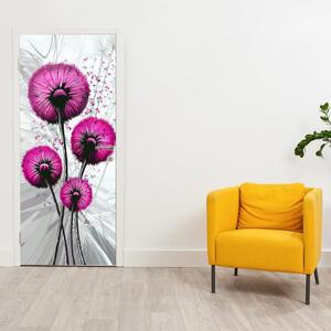 Foto tapeta za vrata - apstraktni ružičasti maslačak (95x205cm)