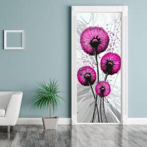 Foto tapeta za vrata - apstraktni ružičasti maslačak (95x205cm)
