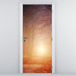 Foto tapeta za vrata - Jesenska šuma u magli (95x205cm)