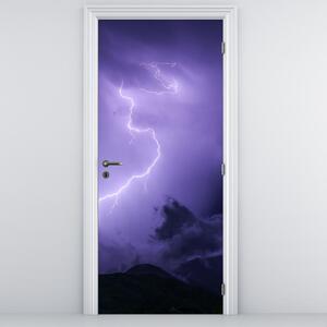 Foto tapeta za vrata - Ljubičasto nebo i munja (95x205cm)