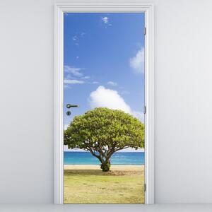 Foto tapeta za vrata - Plaža sa stablom (95x205cm)