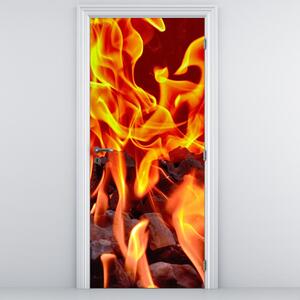 Foto tapeta za vrata - Ugalj koji gori (95x205cm)