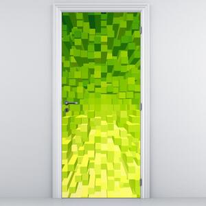 Foto tapeta za vrata - Žuto-zelene kocke (95x205cm)
