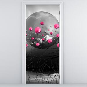 Foto tapeta za vrata - Ružičaste apstraktne kugle (95x205cm)