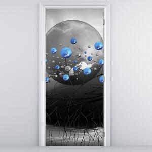 Foto tapeta za vrata - Plave apstraktne kugle (95x205cm)