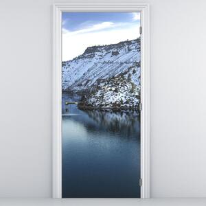 Foto tapeta za vrata - Zimski krajolik s jezerom (95x205cm)