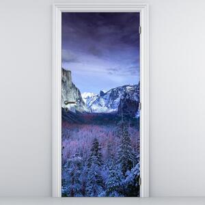 Foto tapeta za vrata - Zimski planinski krajolik (95x205cm)
