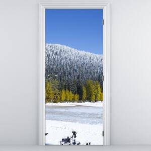 Foto tapeta za vrata - Snježne planine zimi (95x205cm)