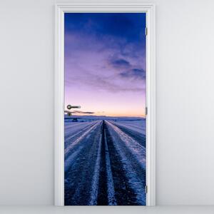 Foto tapeta za vrata - Cesta zimi (95x205cm)