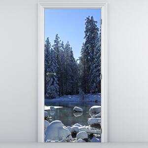 Foto tapeta za vrata - Snježna šuma (95x205cm)