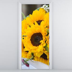 Foto tapeta za vrata - Vjenčani buket od suncokreta (95x205cm)