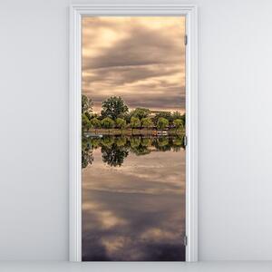 Foto tapeta za vrata - Jezero i drveće (95x205cm)