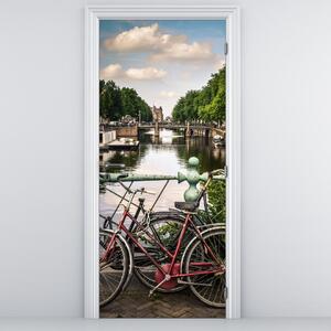 Foto tapeta za vrata - Bicikle u gradu (95x205cm)