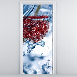 Foto tapeta za vrata- Detalj maline u vodi (95x205cm)