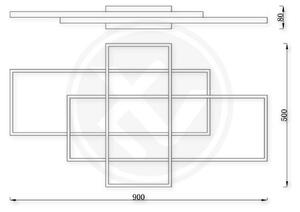 Galaxis Hydra LED luster 126W 90x50x8 cm crni
