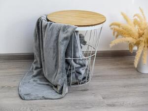 Svijetlo siva deka od mikropliša VIOLET, 170x200 cm