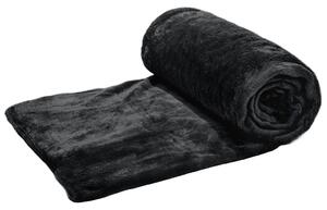 Crna deka od mikropliša VIOLET, 170x200 cm