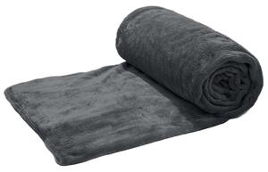 Tamno siva deka od mikropliša VIOLET, 170x200 cm