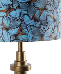Stolna svjetiljka brončana baršunasta sjena leptir dizajn 40 cm - Diverso