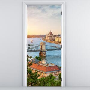 Foto tapeta za vrata - Grad Budimpešta s rijekom (95x205cm)