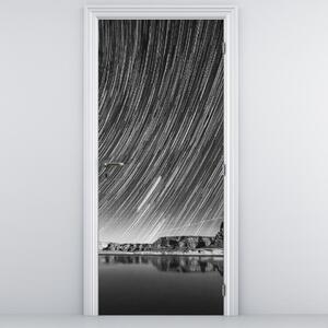 Foto tapeta za vrata - Crno-bijelo zvjezdano nebo (95x205cm)