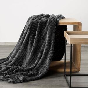 Debeli pokrivač tamno sive boje s modernim uzorkom Širina: 150 cm | Duljina: 200 cm