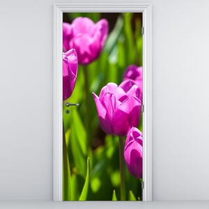 Foto tapeta za vrata - Tulipani na livadi (95x205cm)