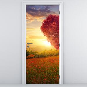 Foto tapeta za vrata - Drvo u obliku srca (95x205cm)