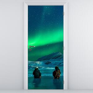 Foto tapeta za vrata - Ljudi u polarnoj svjetlosti (95x205cm)