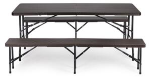 Ugostiteljski stol 180cm + 2 klupe - RATAN