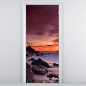 Foto tapeta za vrata - Zalazak sunca na obali (95x205cm)