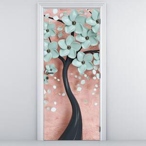 Foto tapeta za vrata - Pastelno plavo cvijeće (95x205cm)