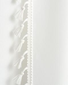 Bijela zavjesa LARA na srebrnim krugovima s resicama 140 x 250 cm