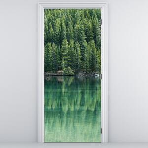 Foto tapeta za vrata - Četinjače uz jezero (95x205cm)