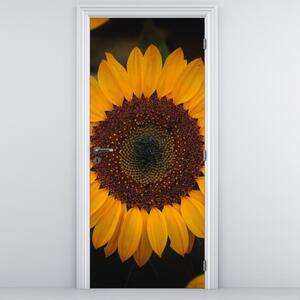 Foto tapeta za vrata - Suncokreti i latice cvijeća (95x205cm)