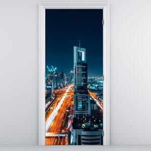 Foto tapeta za vrata - Dubaj noću (95x205cm)