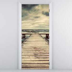 Foto tapeta za vrata - Drveni mol na moru (95x205cm)